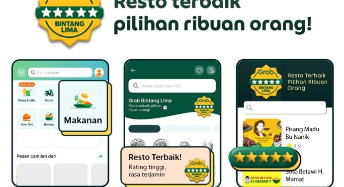 Grab Bintang Lima: Fitur Baru untuk Kuliner Terbaik di GrabFood
