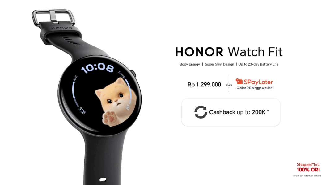 HONOR Watch Fit Usung Baterai Tahan 23 Hari
