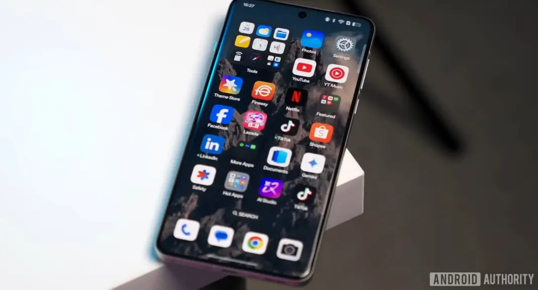 Ilustrasi baterai smartphone besar dengan kapasitas tinggi pada flagship Pro