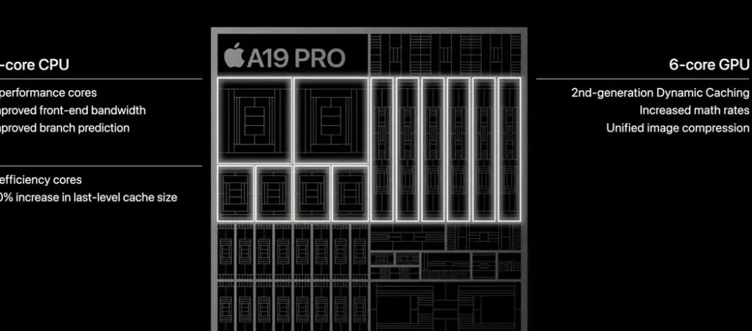 Apple A19 Pro showcased during iPhone 17 launch event with detailed chip architecture