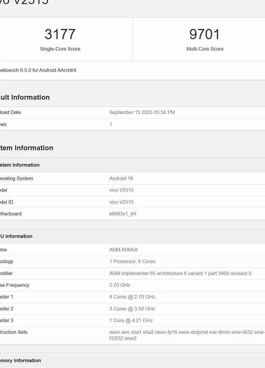 Vivo-X300-Geekbench-listing
