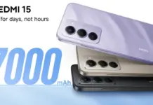 Redmi 15 smartphone dengan desain modern dan layar besar
