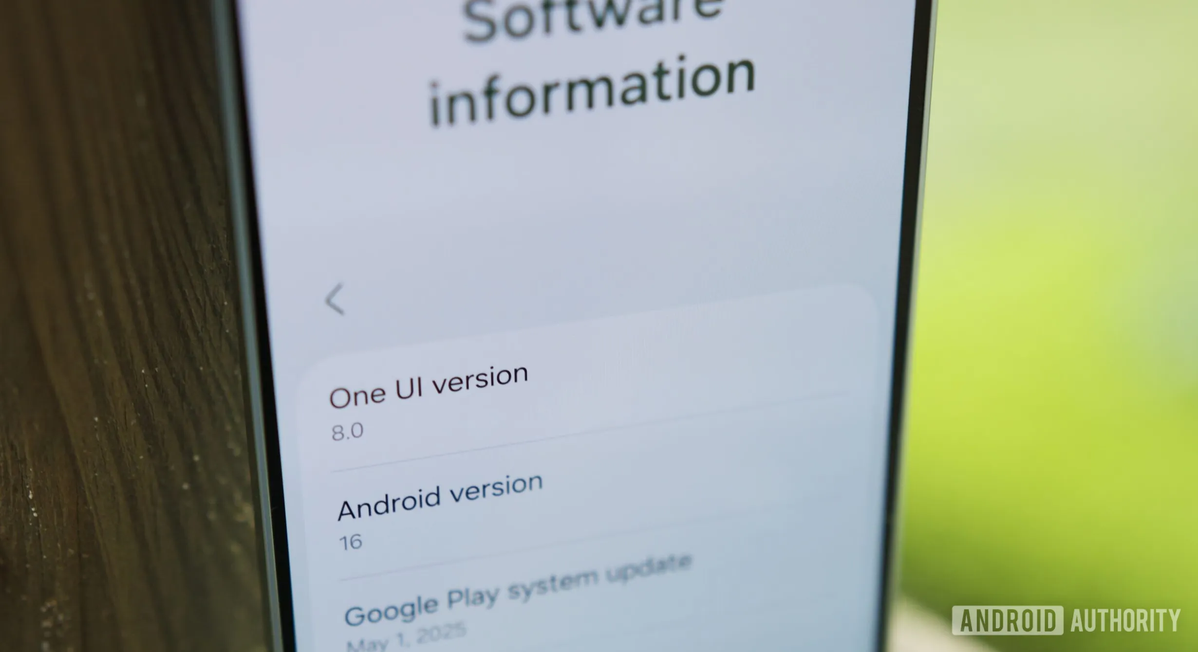 Software information page in the One UI 8 beta