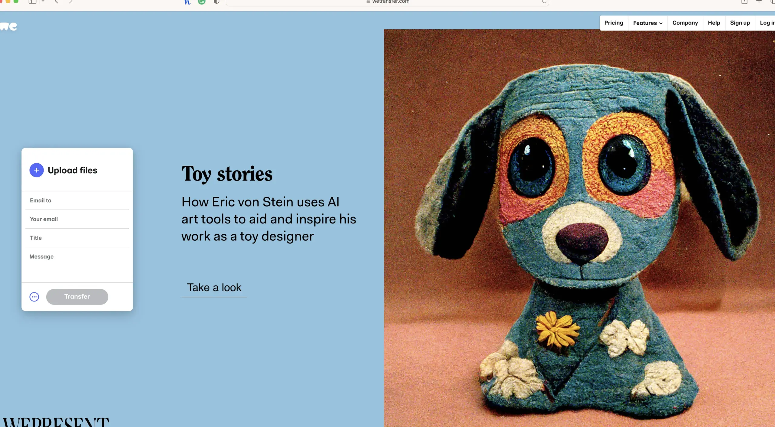 WeTransfer website