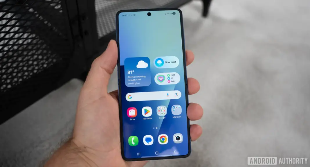Tampilan layar beranda Samsung Galaxy Z Flip 7 dengan antarmuka One UI 8