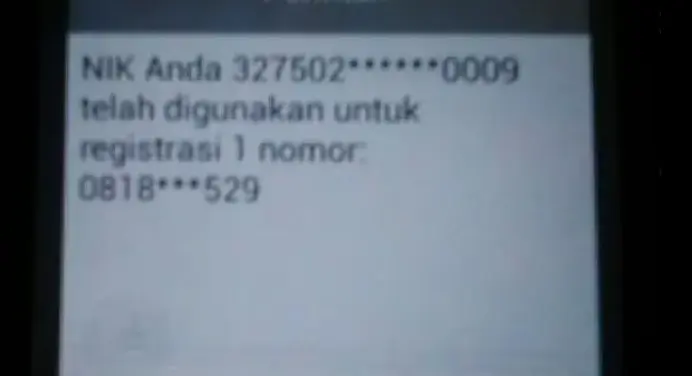 Ilustrasi fitur cek nomor untuk memeriksa penggunaan NIK pada registrasi kartu prabayar
