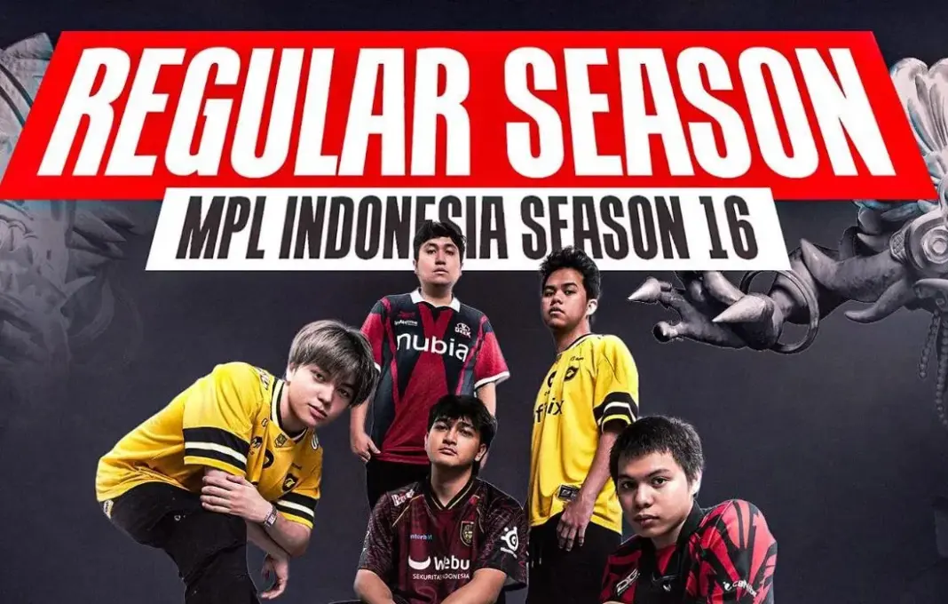 Ilustrasi pertandingan Mobile Legends Professional League season 16 dengan logo MPL S16