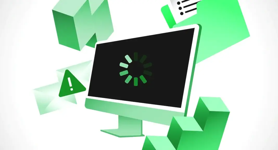 Ilustrasi 8 langkah cepat percepat loading website dengan optimasi gambar, caching, dan CDN