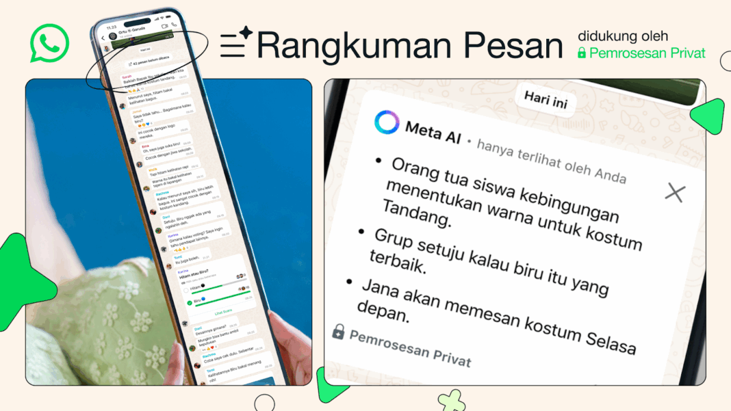 Whatsapp Luncurkan Fitur Ringkasan Pesan Pribadi dengan Meta AI