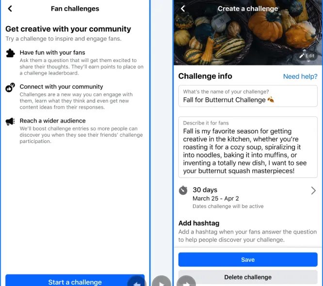 Fan Challenges - Facebook