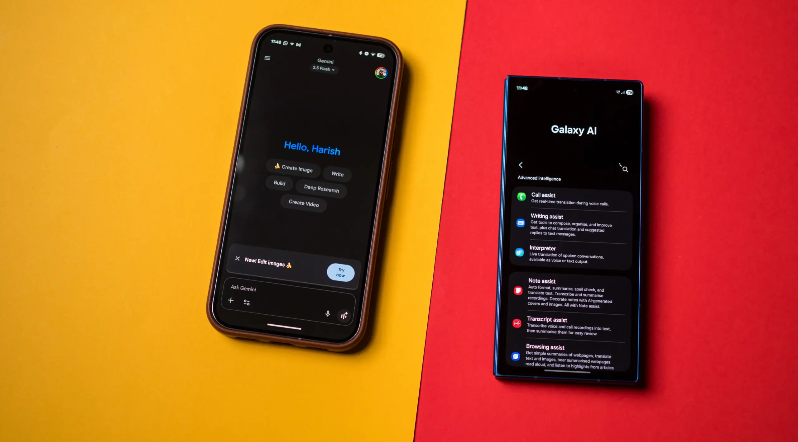 Gemini on Pixel 10 Pro XL and Galaxy AI on Z Fold 7
