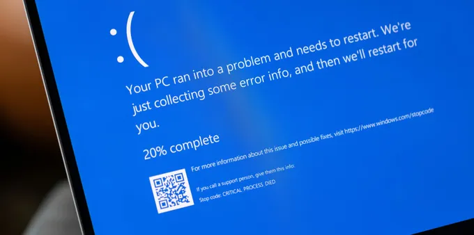 Windows blue screen of death