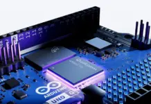 Ilustrasi kolaborasi Qualcomm dan Arduino dalam pengembangan teknologi robotika dan embedded systems