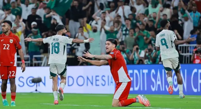 Gol Arab Saudi ke gawang Timnas Indonesia dalam laga Kualifikasi Piala Dunia 2026 di Stadion King Abdullah Sports City