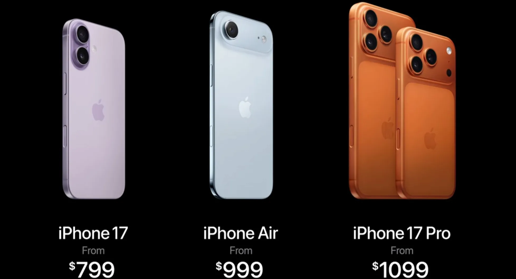 Prices for Apple's iPhone 17 series