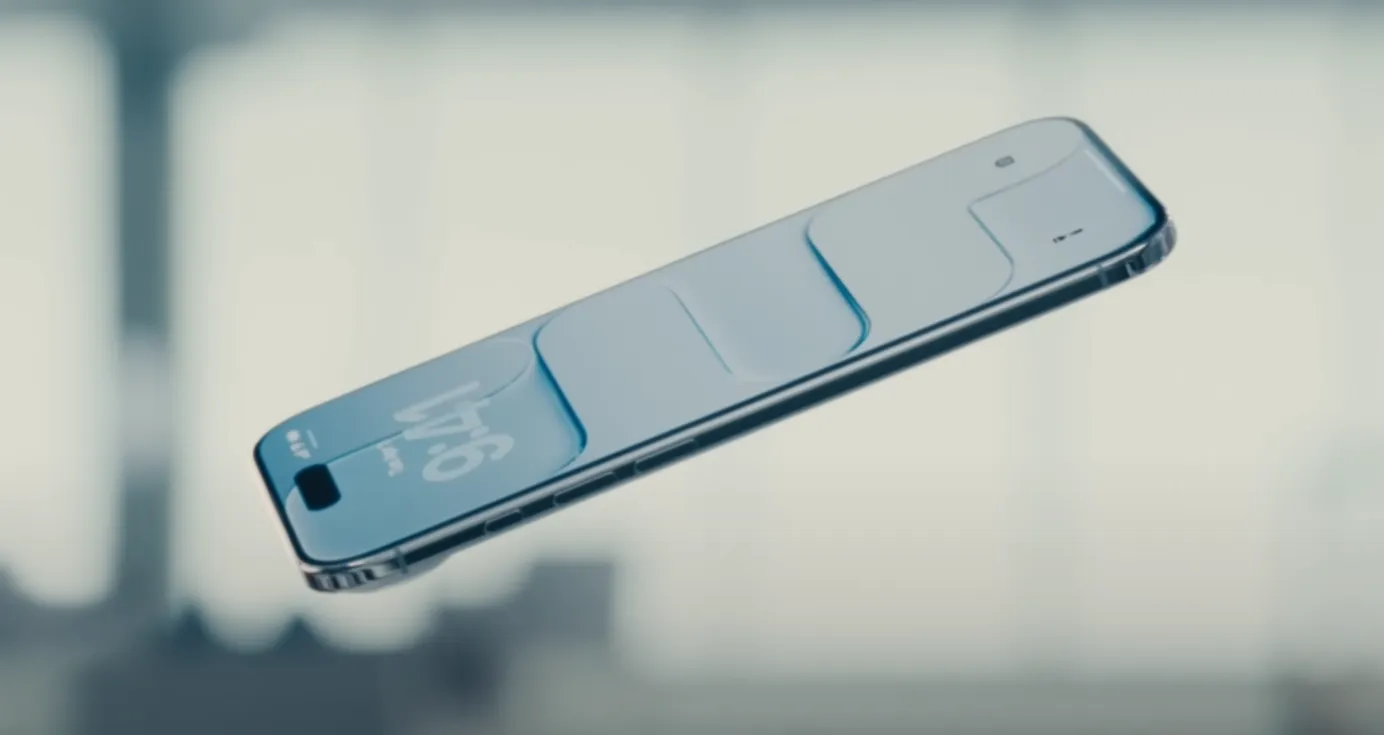 iPhone Air floating in Apple commercial