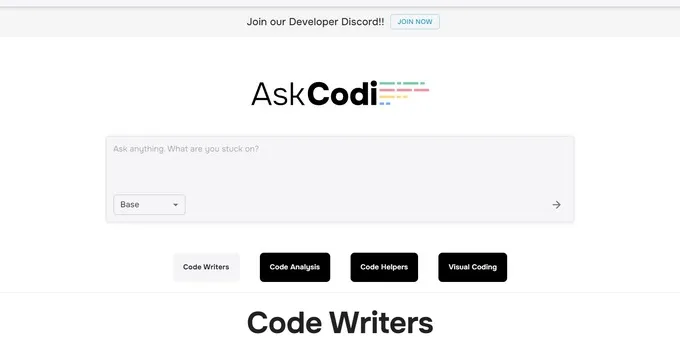 AskCodi user interface