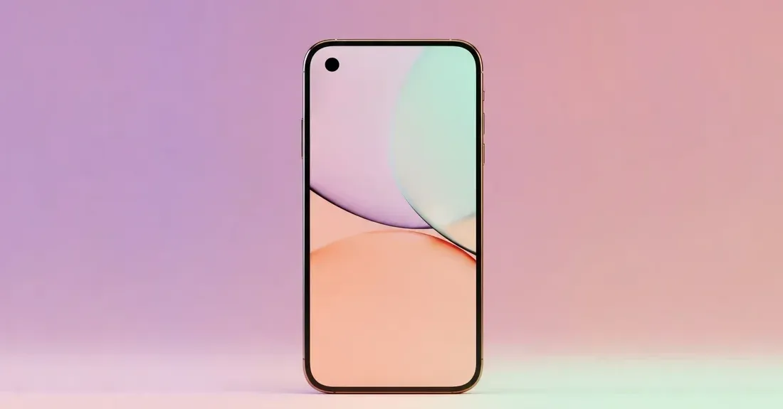 Gambar AI yang menunjukkan tampilan iPhone 18 Pro Max dengan desain layar bersih