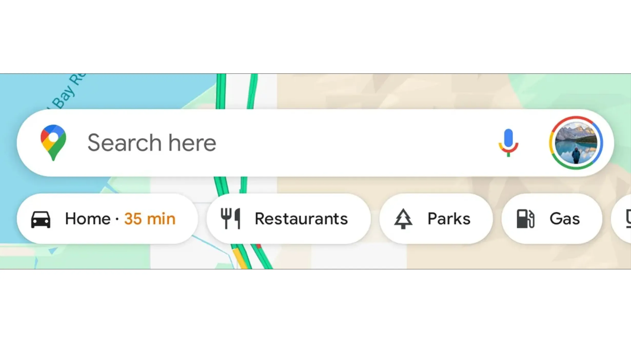 Google Maps' new home chip with ETA