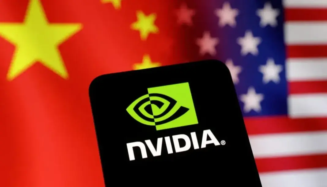 Grafik penurunan pangsa pasar NVIDIA di China dari posisi dominan menjadi 0% pada kuartal ketiga 2025