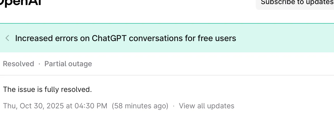 ChatGPT says it's fully resolved