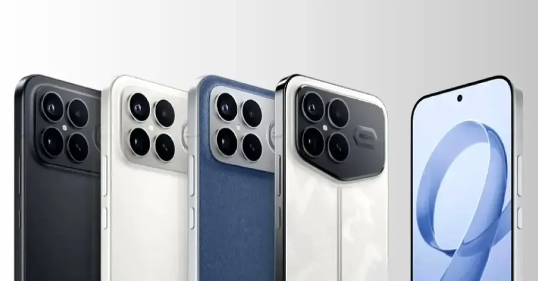 Ilustrasi smartphone Redmi K90 Pro dan Poco F8 Ultra dengan sistem kamera unggulan