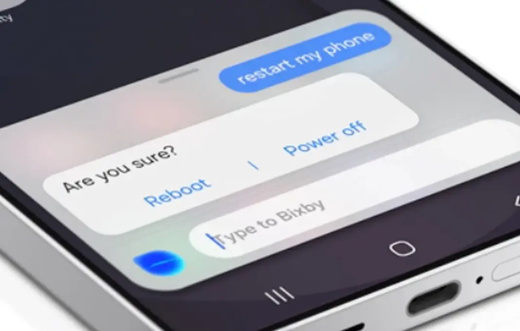 Ilustrasi cara restart HP Samsung tanpa tombol power menggunakan asisten virtual Bixby