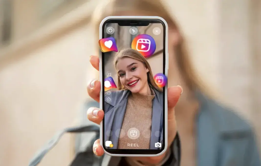 Ilustrasi tampilan Story Instagram di smartphone dengan ikon mata tertutup