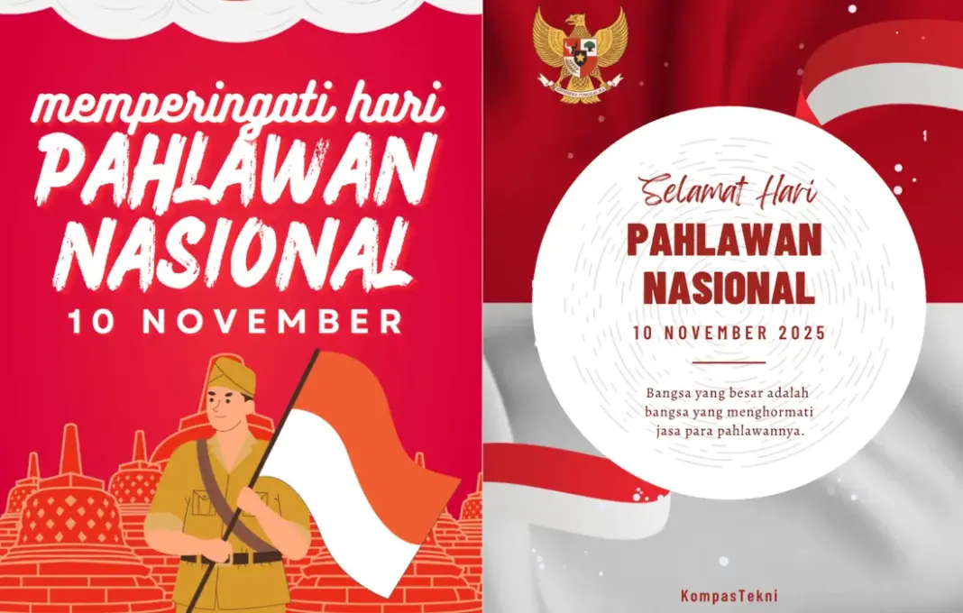 Koleksi poster digital Hari Pahlawan 10 November dengan desain kreatif dan inspiratif