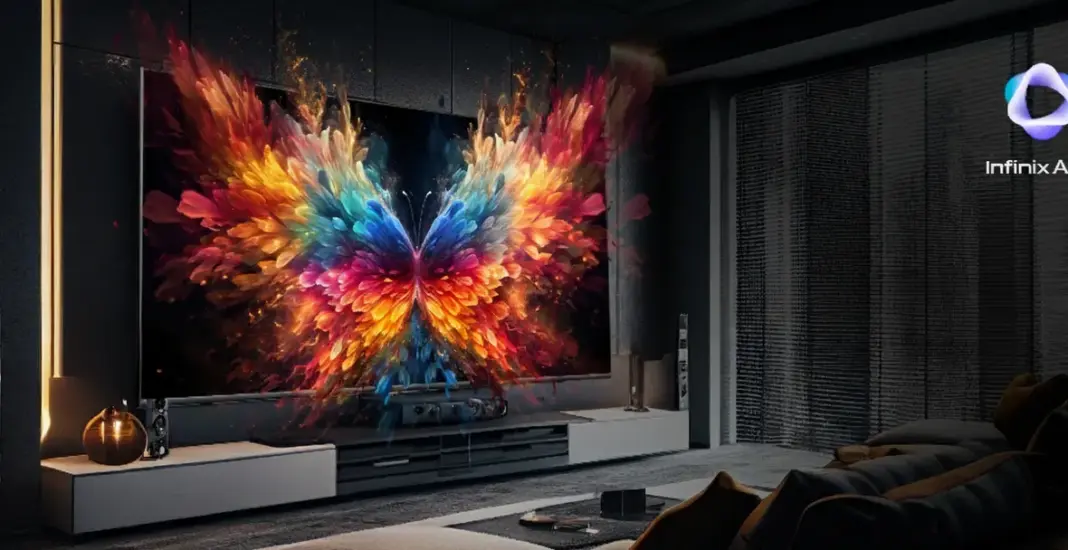 Infinix Smart TV X5L 43 inci frameless metallic dengan desain bezel tipis dan layar Full HD