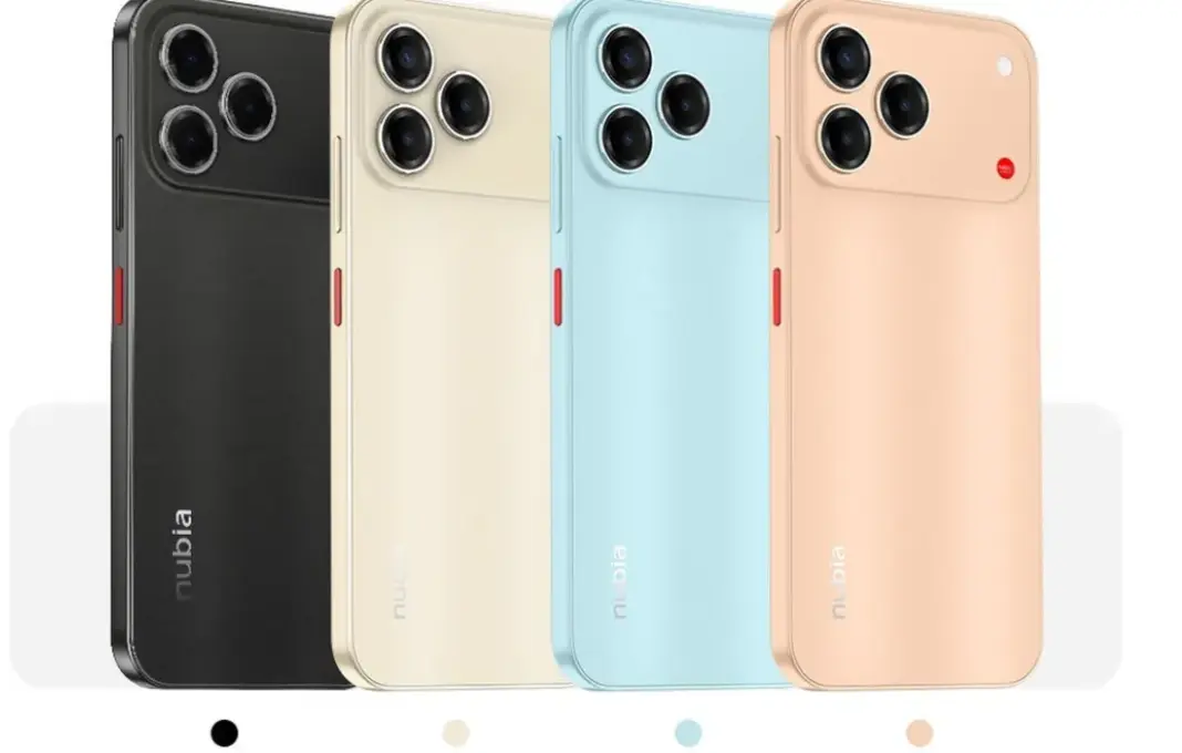 Nubia V80 Design smartphone dengan modul kamera persegi panjang dan tiga lensa