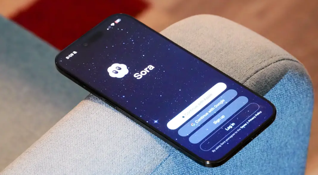 Perbandingan tampilan aplikasi Sora di iOS dengan aplikasi Gemini di Android