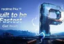 Ilustrasi smartphone Realme P4x 5G dengan desain modern dan layar punch-hole