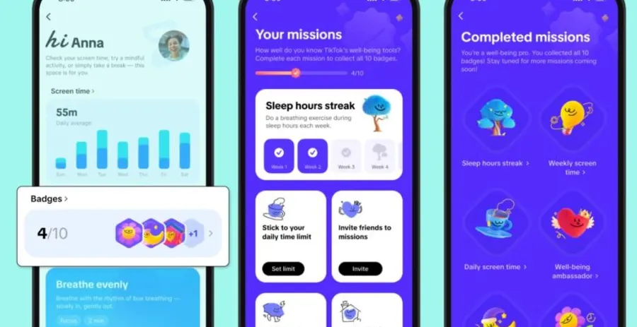 Tampilan fitur meditasi TikTok dengan panduan pernapasan