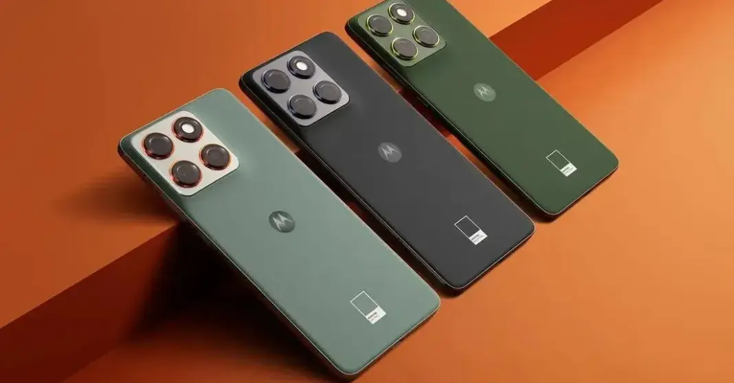 Ilustrasi smartphone Motorola Edge series dengan desain premium dan kamera periskop