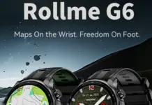 Rollme G6 Resmi Meluncur, Smartwatch Tangguh dengan Navigasi GPS 6 Satelit Smartwatch Rollme G6 dengan tampilan layar AMOLED dan strap berwarna oranye, menunjukkan desain tangguh untuk aktivitas outdoor.