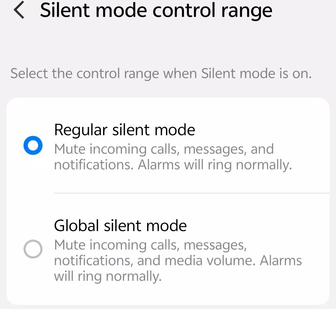 Tampilan pengaturan Global Silent Mode di OriginOS 6 pada Vivo X300
