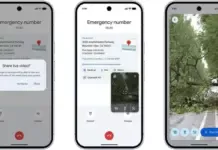 Fitur Android Emergency Live Video Cara Google Bantu Situasi Darurat Ilustrasi antarmuka ponsel Android yang menampilkan opsi berbagi video langsung (live video) selama panggilan darurat ke layanan 911 atau nomor darurat setempat.