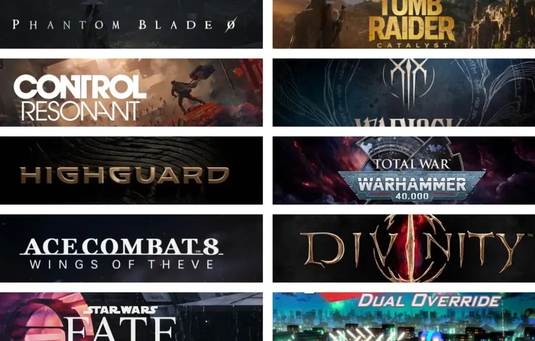 Ilustrasi grafis daftar 10 game menarik yang diumumkan di ajang The Game Awards 2025.