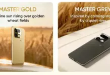 Ilustrasi smartphone Realme 16 Pro+ dengan desain modern dan kamera belakang quad