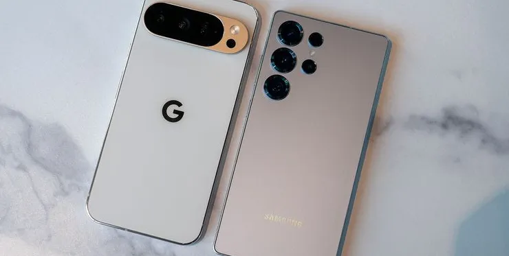 Comparing the designs of the Google Pixel 10 Pro and the Samsung Galaxy S25 Ultra
