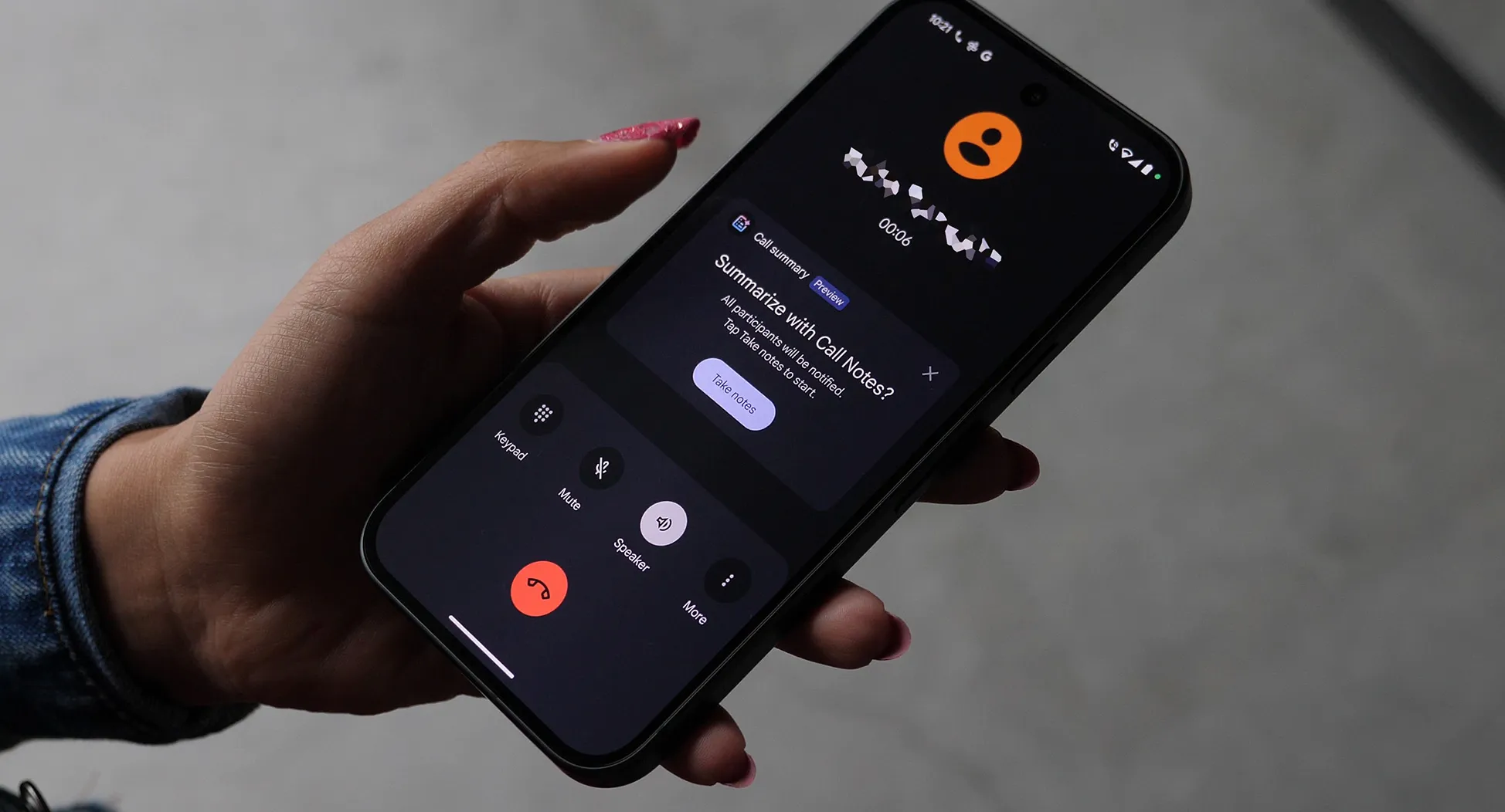 Call Notes summary and transcript on the Google Pixel 9 Pro