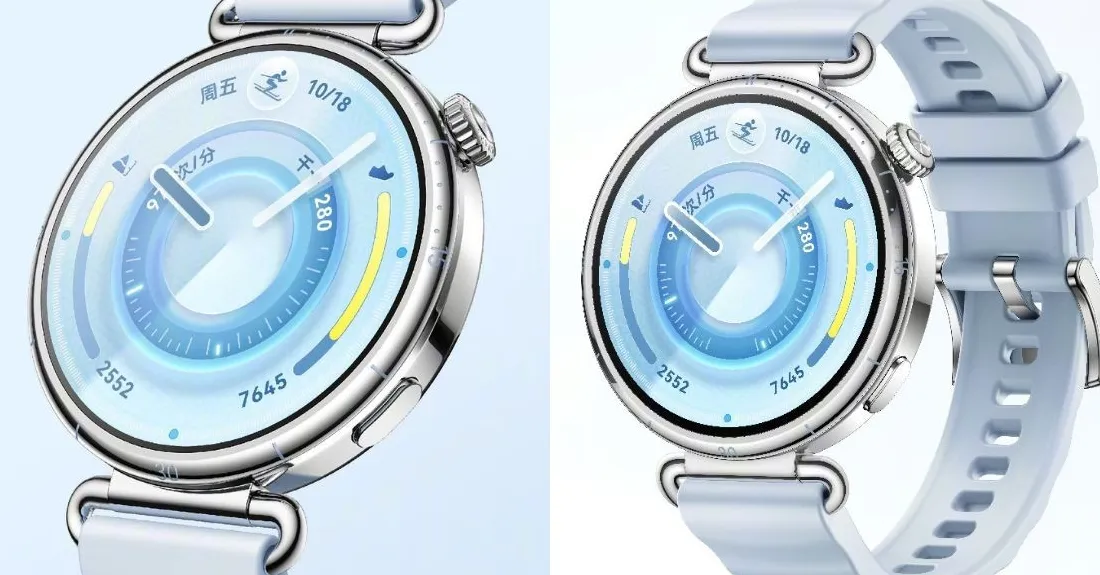 Huawei Watch GT 6 41mm dalam varian warna baru Ice Blue dengan strap fluororubber