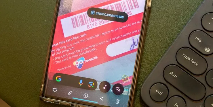 Google's circle to search scanning a barcode