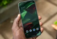 Tampilan layar Google Pixel 9 yang menunjukkan antarmuka pengguna