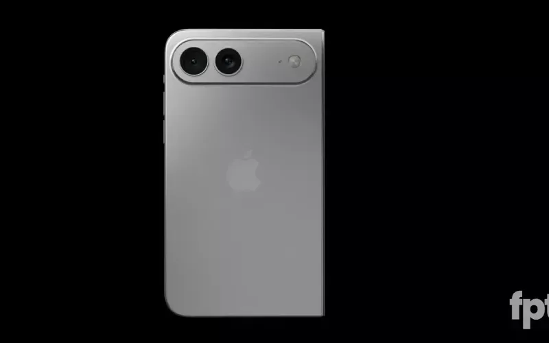 Render konsep iPhone Fold menunjukkan tampilan depan dengan layar penutup