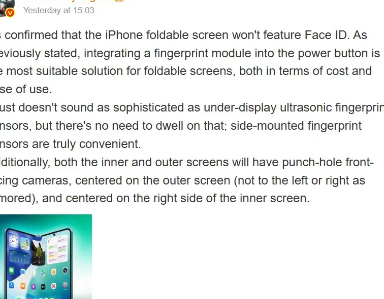 Perbandingan konsep desain iPhone Fold dengan dan tanpa Face ID