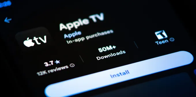 The Apple TV app page on the Google Play Store