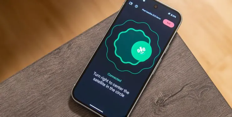 Pixel Satellite SOS demo on the Google Pixel 9
