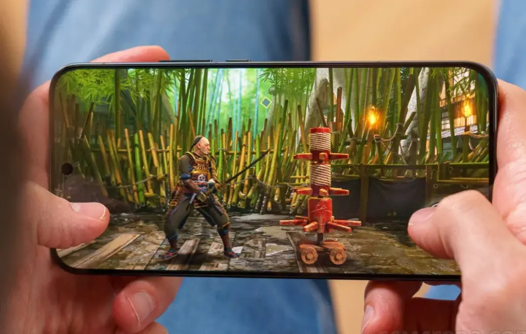 Ilustrasi smartphone gaming iQOO 15 dengan desain futuristik dan lampu RGB, mewakili varian Ultra yang akan datang.